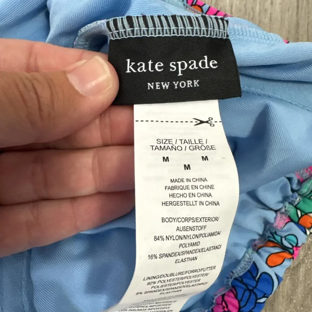 Kate Spade One Piece Swimsuit Underwire Spring Water Multicolor Floral sz M